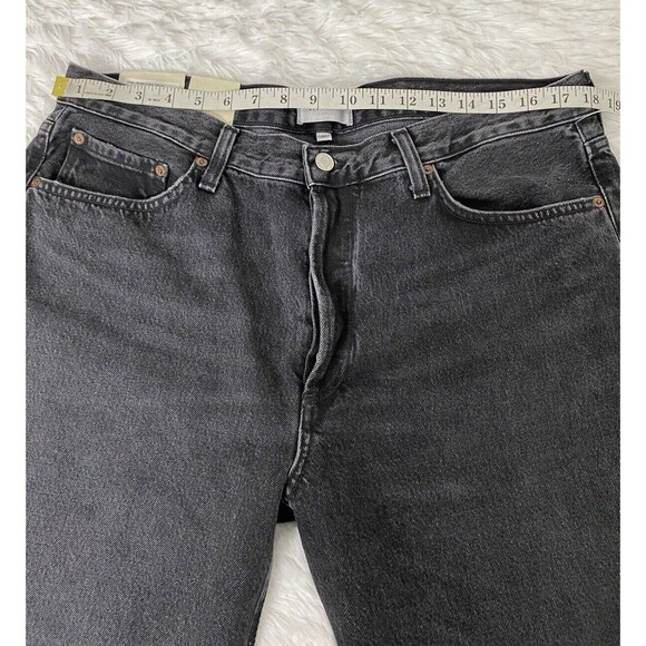Agolde Jeans Size 32 Black 90s Low Rise Vintage Straight Paradox Button Fly Crop - Picture 8 of 16